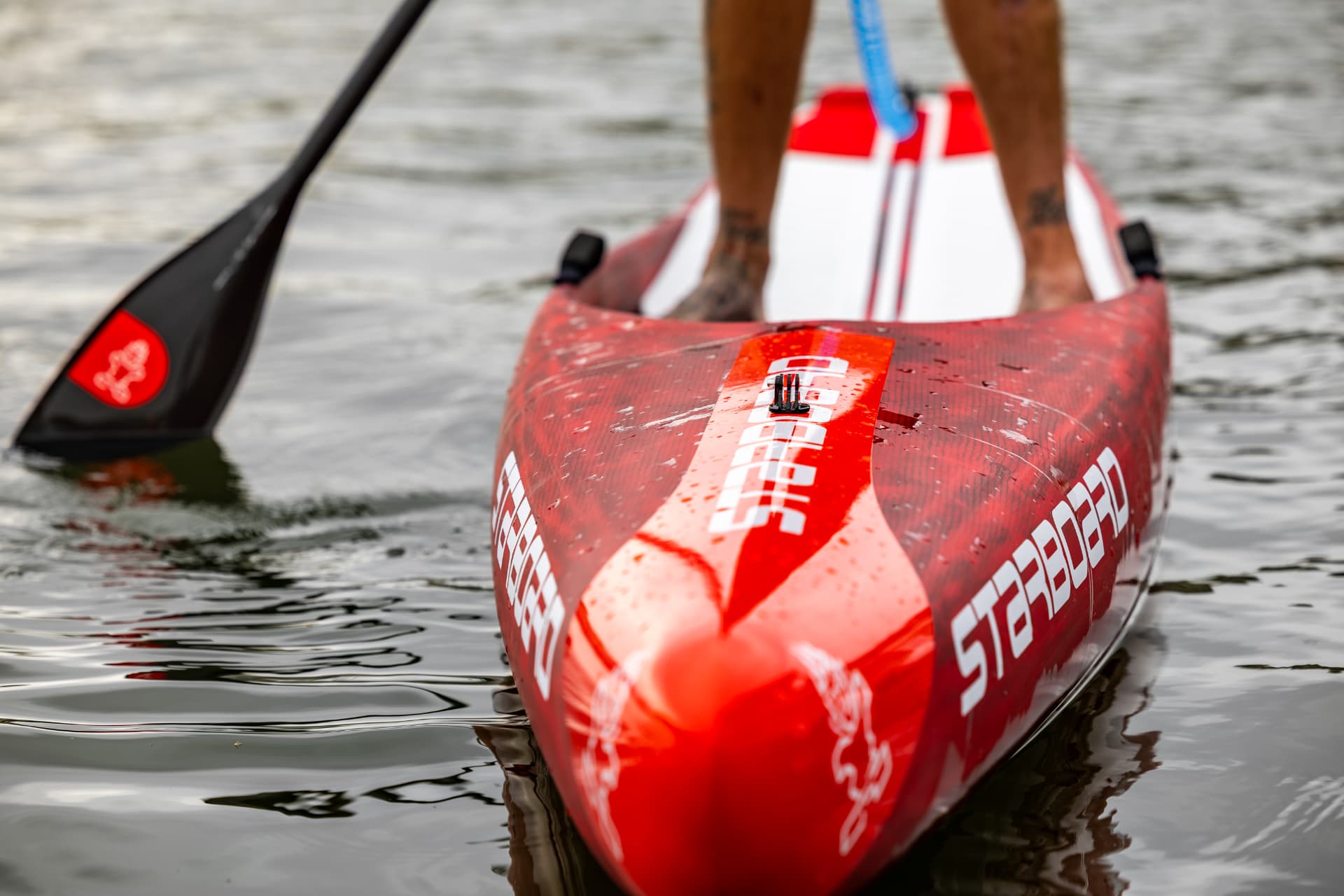 Red Starboard hardboard on Lake Las Vegas